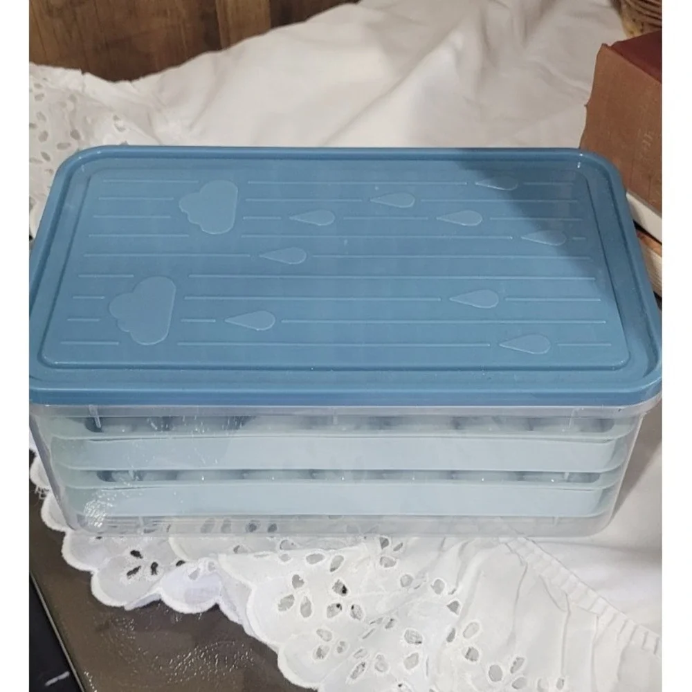 99PCS Ice Cube Tray with Lid Bin Set Ice Ball Maker Molds Round Silicone Storage
